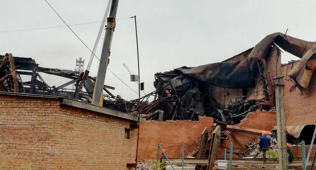 Пожар на заводе "Электроцинк". Владикавказ, 22 октября 2018 г. Фото Эммы Марзоевой для "Кавказского узла"