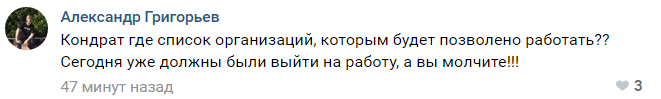 Скриншот комментария в соцсетях относительно послабления карантина, https://vk.com/wall-33025155_8778031?reply=8778034